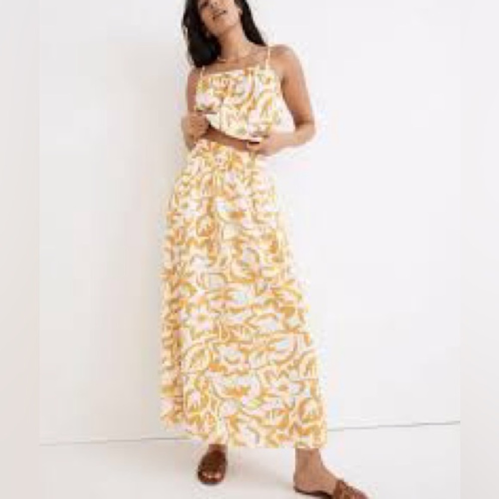 Madewell Yellow & White Floral Two-Piece Skirt Set